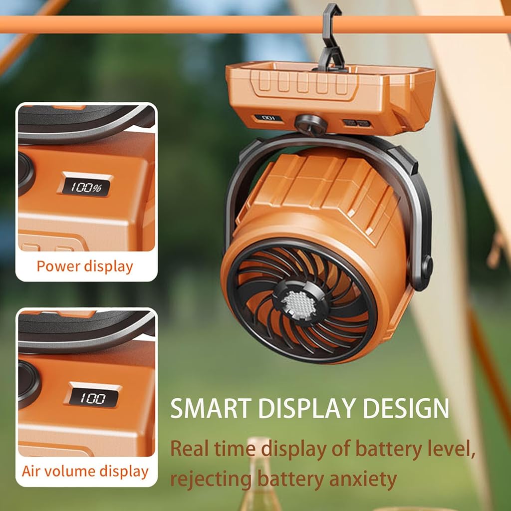 Verilux® 3 in 1 Table Fan with Night Light, 270°Automatic Oscillating Head and 300°Manual Flip, Desktop Fan with 100 Digital Speed Adjustable, with Clip and Power Bank for Home, Office, Camping Verilux® 3 in 1 Table Fan with Night Light, 270°Automatic Oscillating Head and 300°Manual Flip, Desktop Fan with 100 Digital Speed Adjustable, with Clip and Power Bank for Home, Office, Camping